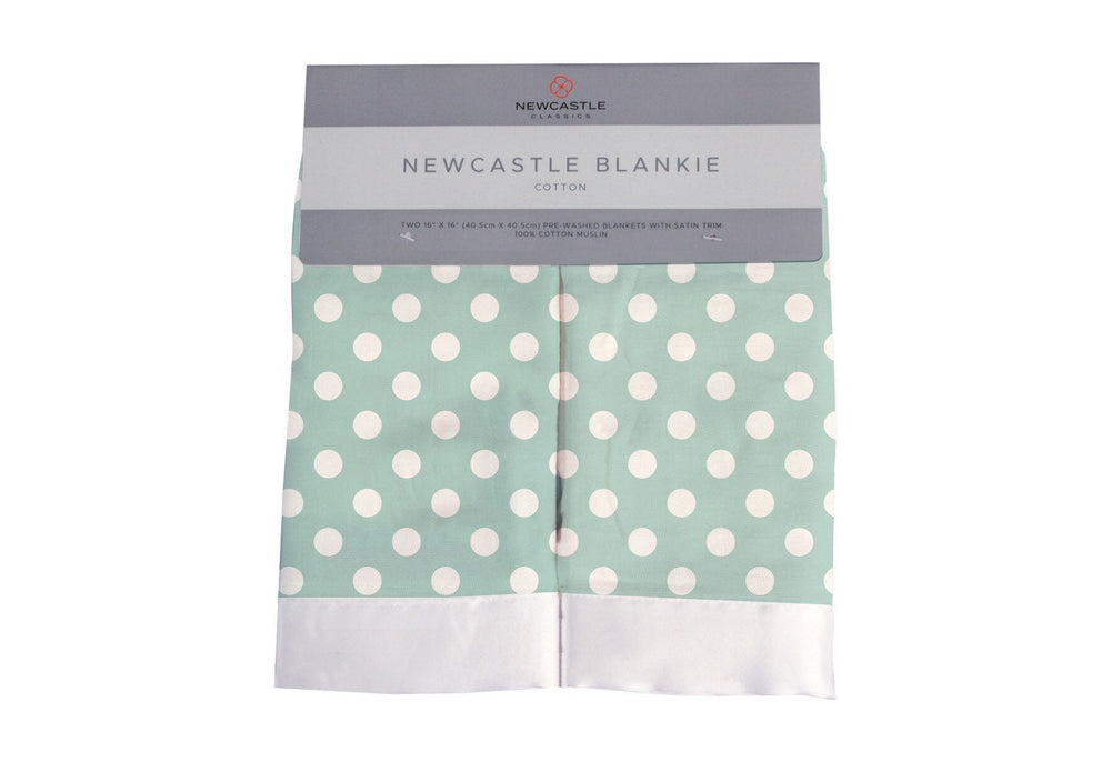 Jade Polka Dot Cotton Muslin Baby Security Blankie Lovey