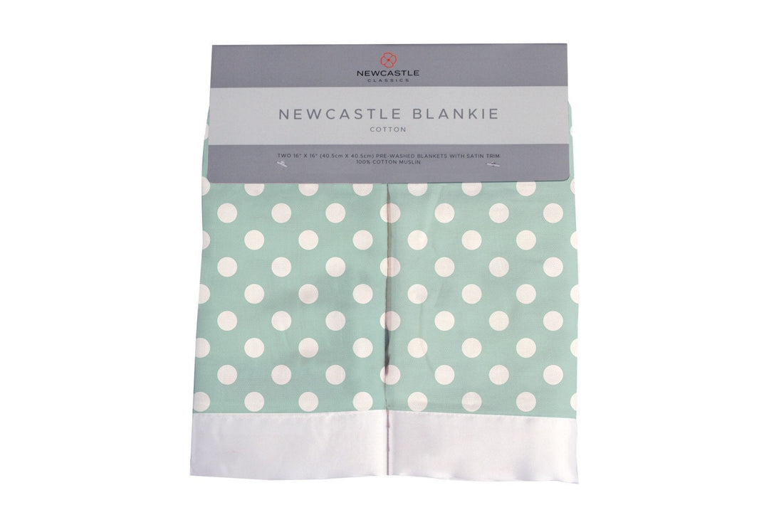 Jade Polka Dot Cotton Muslin Baby Security Blankie Lovey