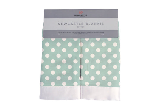 Jade Polka Dot Cotton Muslin Baby Security Blankie Lovey