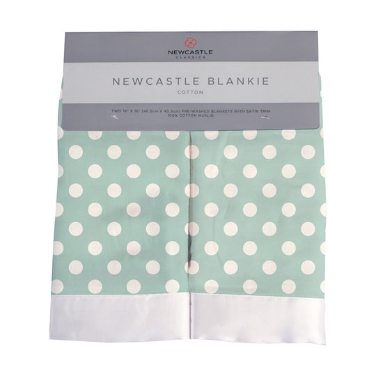 Jade Polka Dot Cotton Muslin Baby Security Blankie Lovey
