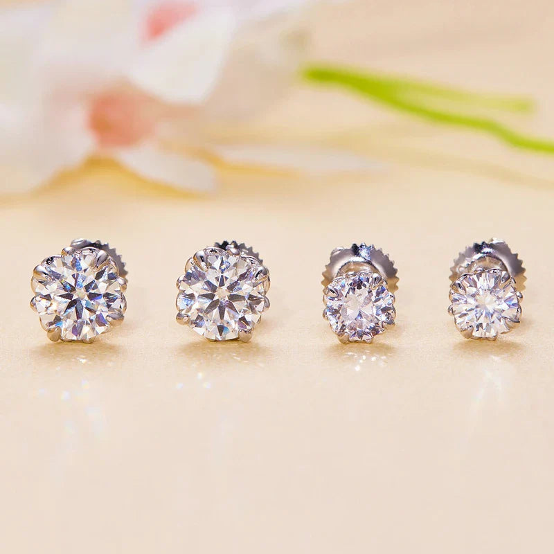 0.5/1ct D Color VVS1 Moissanite Stud Earrings S925 Sterling Screw Back