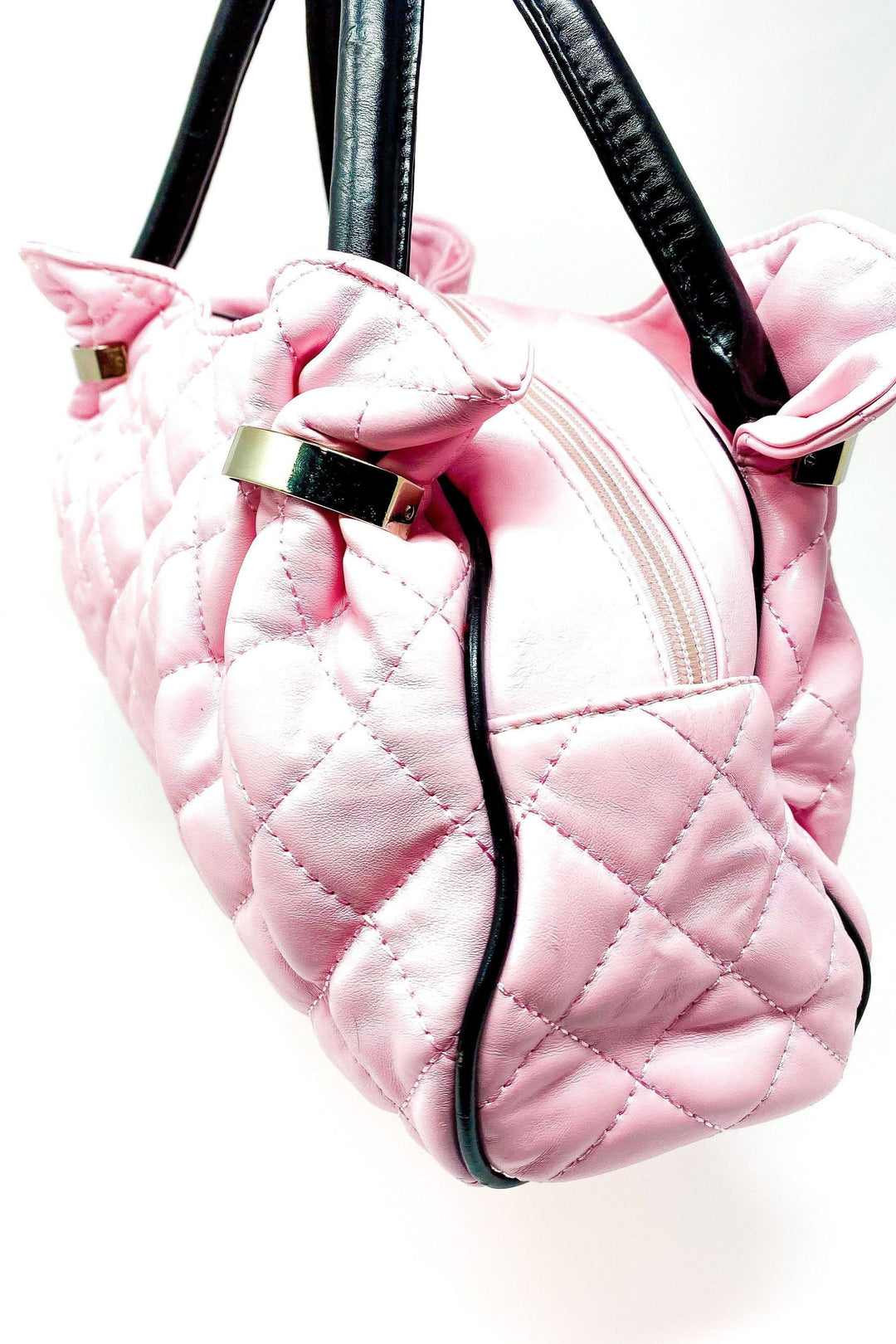 Pink Quilted Makeup Purse Cosmetic Bag Cute Handbag