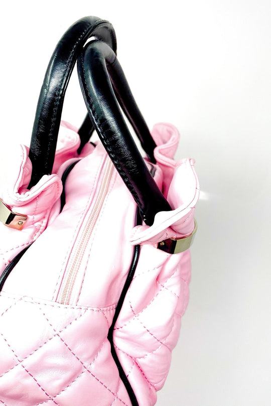 Pink Quilted Makeup Purse Cosmetic Bag Cute Handbag