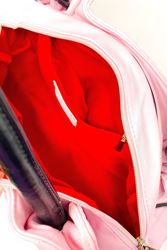 Pink Quilted Makeup Purse Cosmetic Bag Cute Handbag