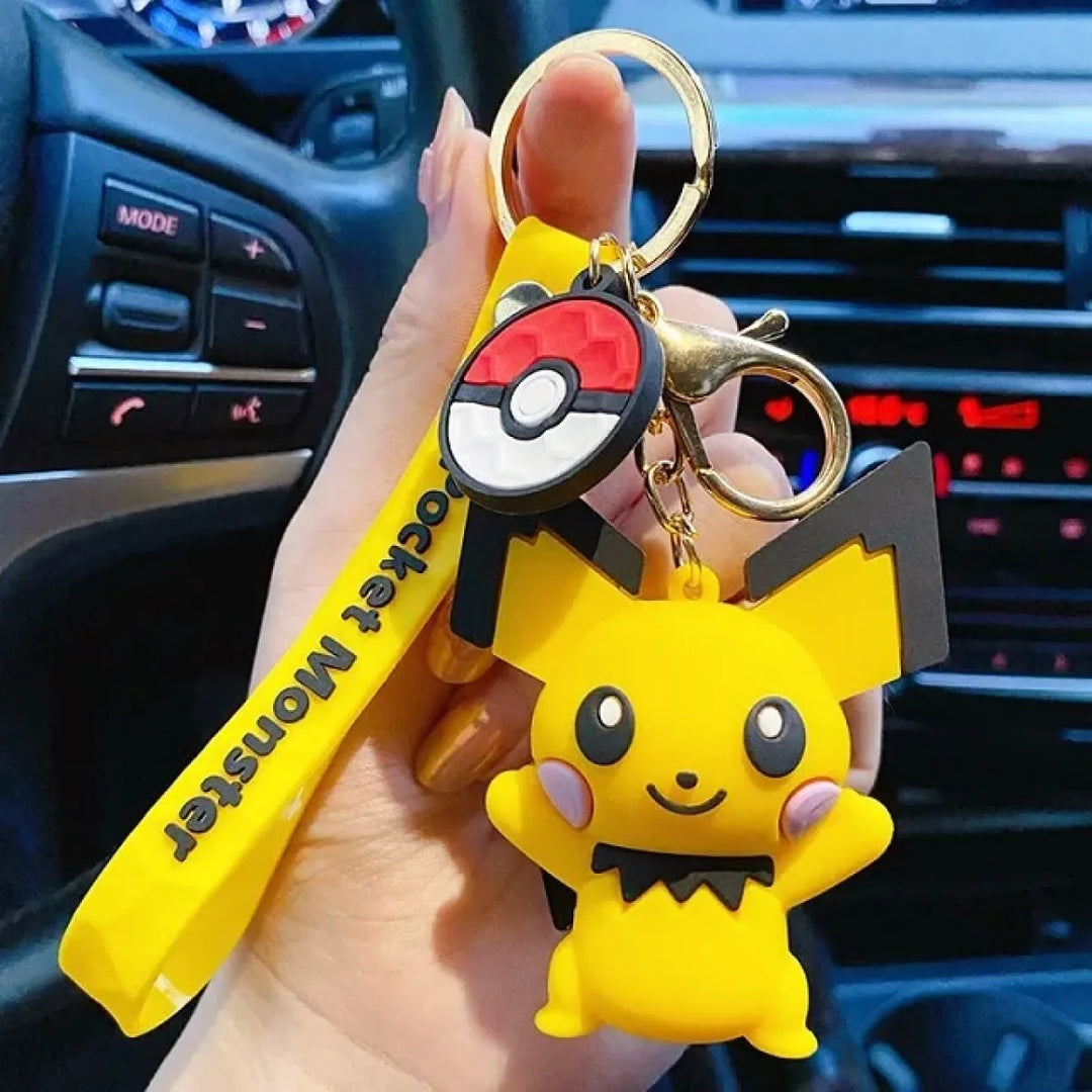 "Pokemon Action Figure Keychain - Pikachu, Charmander, Snorlax, Squirtle