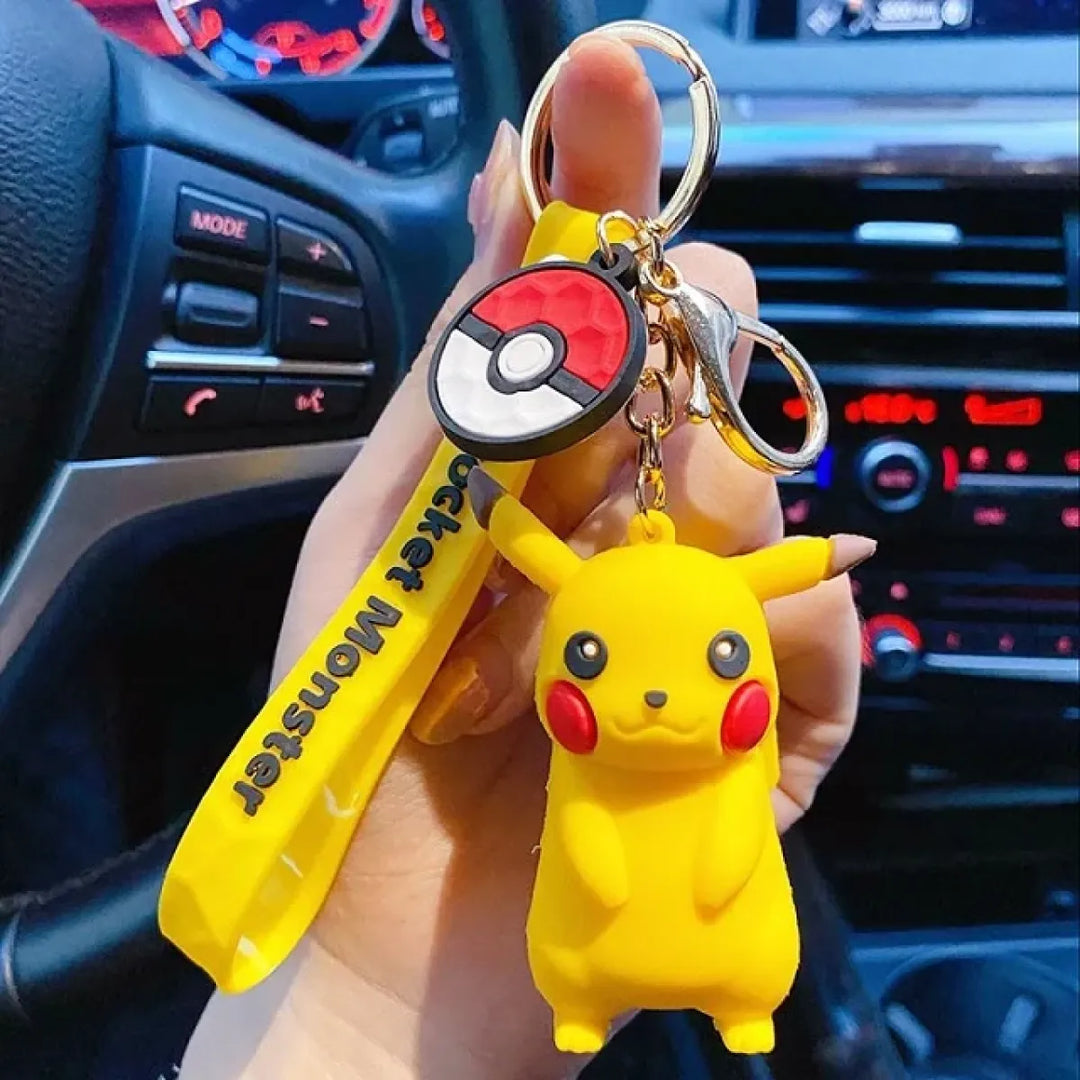 "Pokemon Action Figure Keychain - Pikachu, Charmander, Snorlax, Squirtle