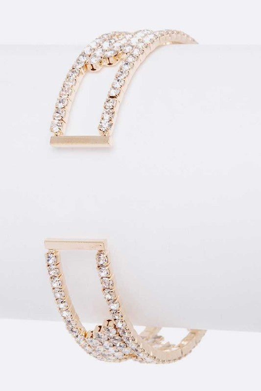 Rhinestone Bridal Open Cuff Bracelet Sparkling Crystal