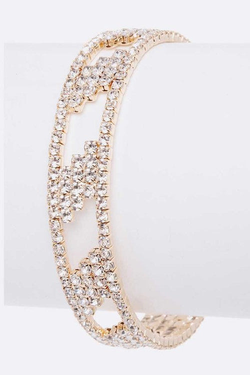 Rhinestone Bridal Open Cuff Bracelet Sparkling Crystal