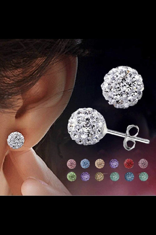 Round Sparkle Stud Earrings Promise Style Cubic Zirconia