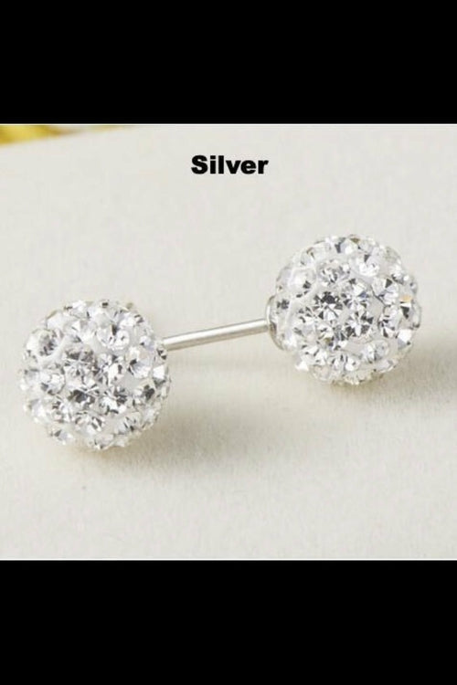 Round Sparkle Stud Earrings Promise Style Cubic Zirconia