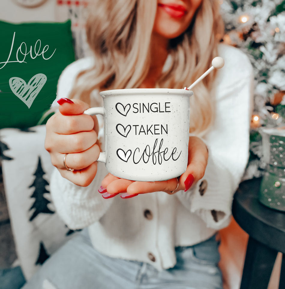 Single Taken Coffee Ceramic Mug 14.5oz Funny Relationship Status Gift