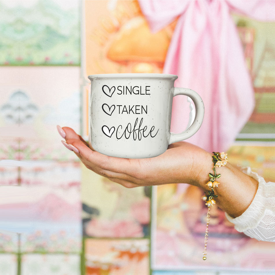 Single Taken Coffee Ceramic Mug 14.5oz Funny Relationship Status Gift