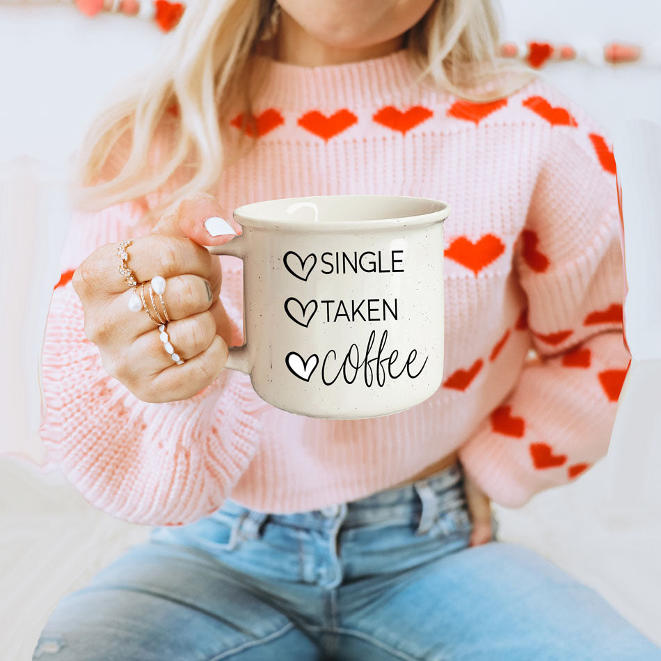 Single Taken Coffee Ceramic Mug 14.5oz Funny Relationship Status Gift