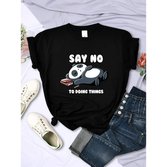 "Say No To Doing Thing" Sleeping Panda  T-Shirts