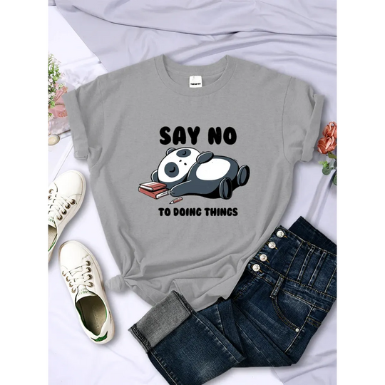 "Say No To Doing Thing" Sleeping Panda  T-Shirts
