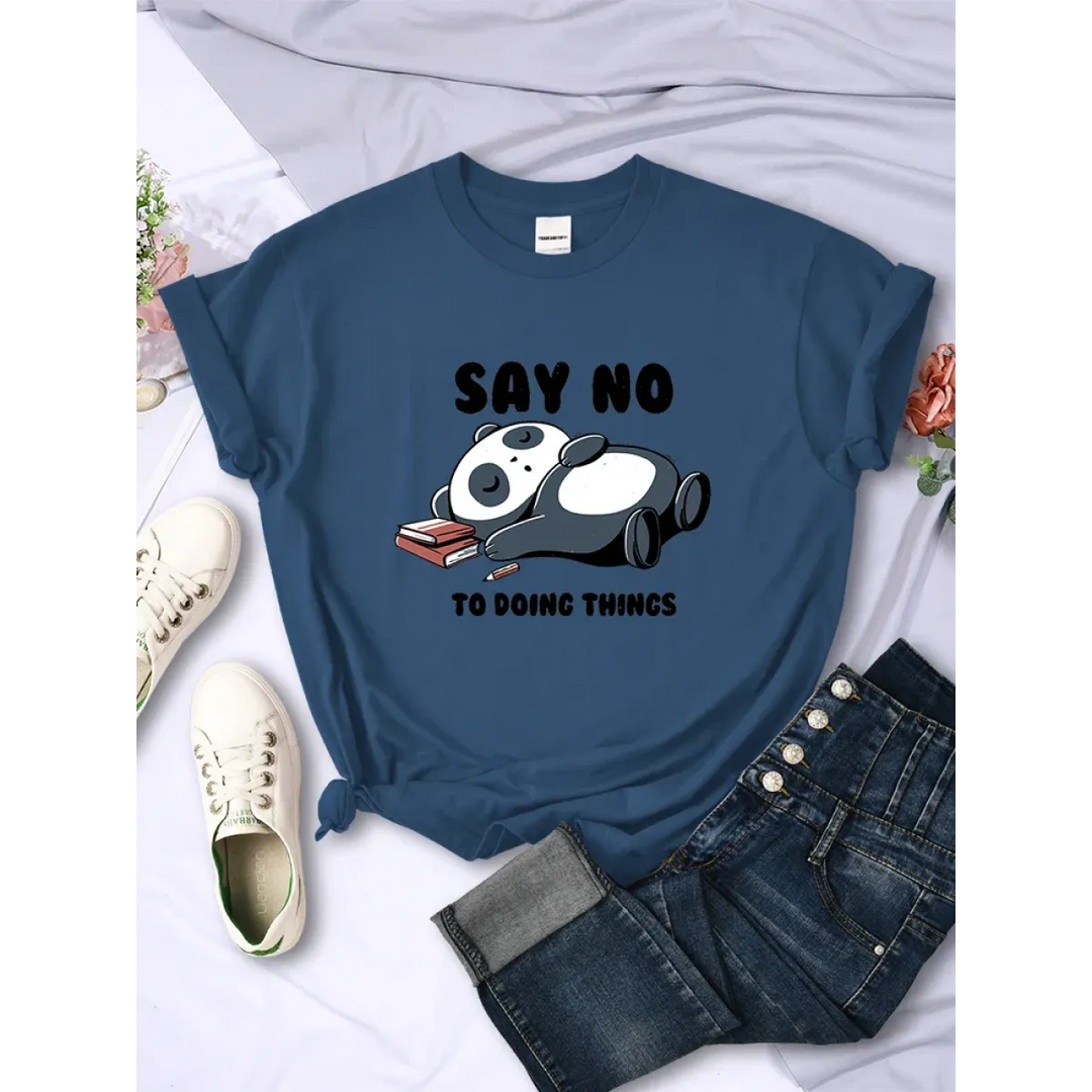 "Say No To Doing Thing" Sleeping Panda  T-Shirts