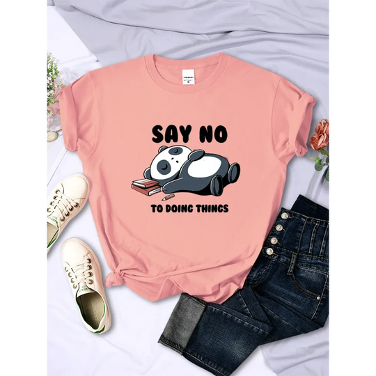 "Say No To Doing Thing" Sleeping Panda  T-Shirts
