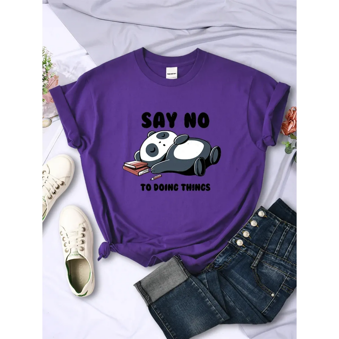 "Say No To Doing Thing" Sleeping Panda  T-Shirts