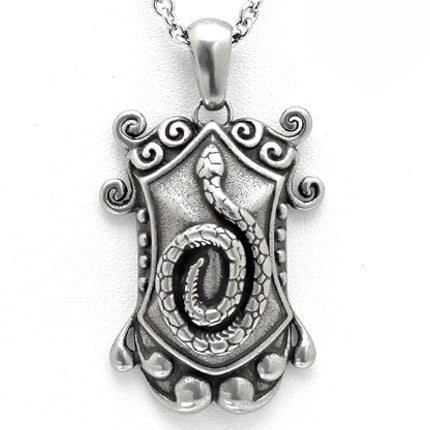 Snake Shield Pendant Necklace Gothic Serpent Jewelry