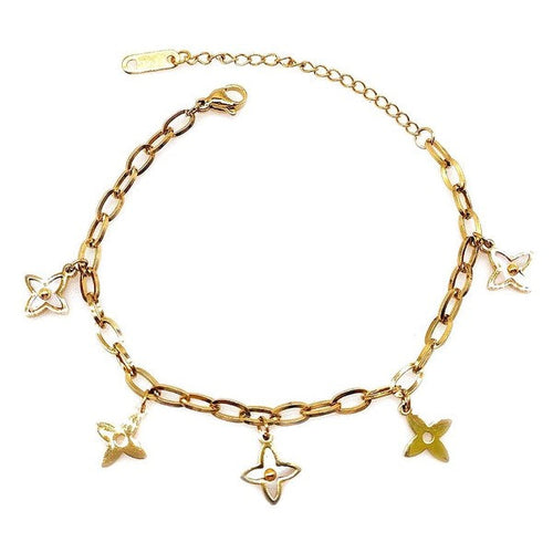 Stainless Steel Star Clover Chain Bracelet Adjustable