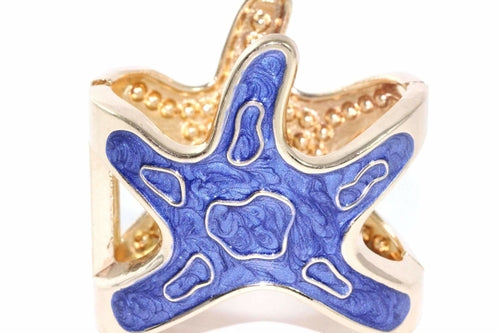 Starfish Rhinestone Bangle Gold Beach Bracelet Jewelry