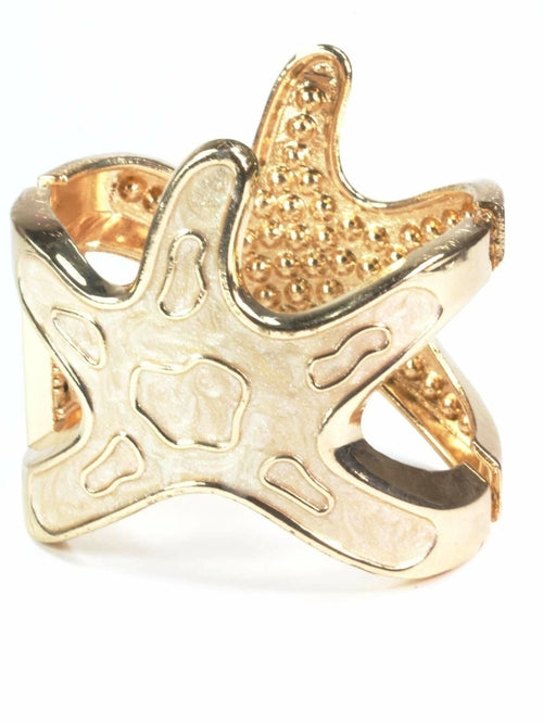 Starfish Rhinestone Bangle Gold Beach Bracelet Jewelry