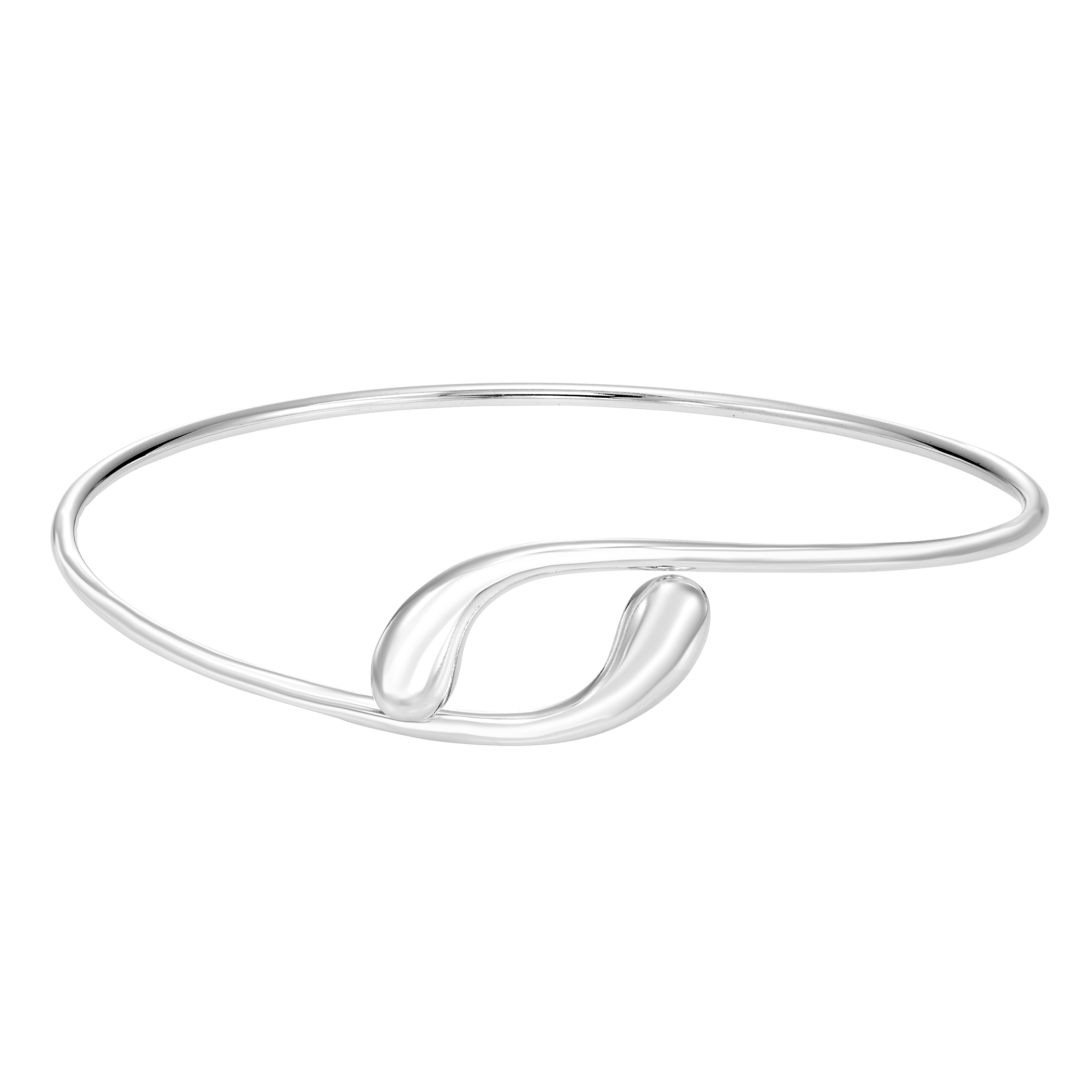 Sterling Silver Swirl Cuff Bracelet Adjustable Minimalist
