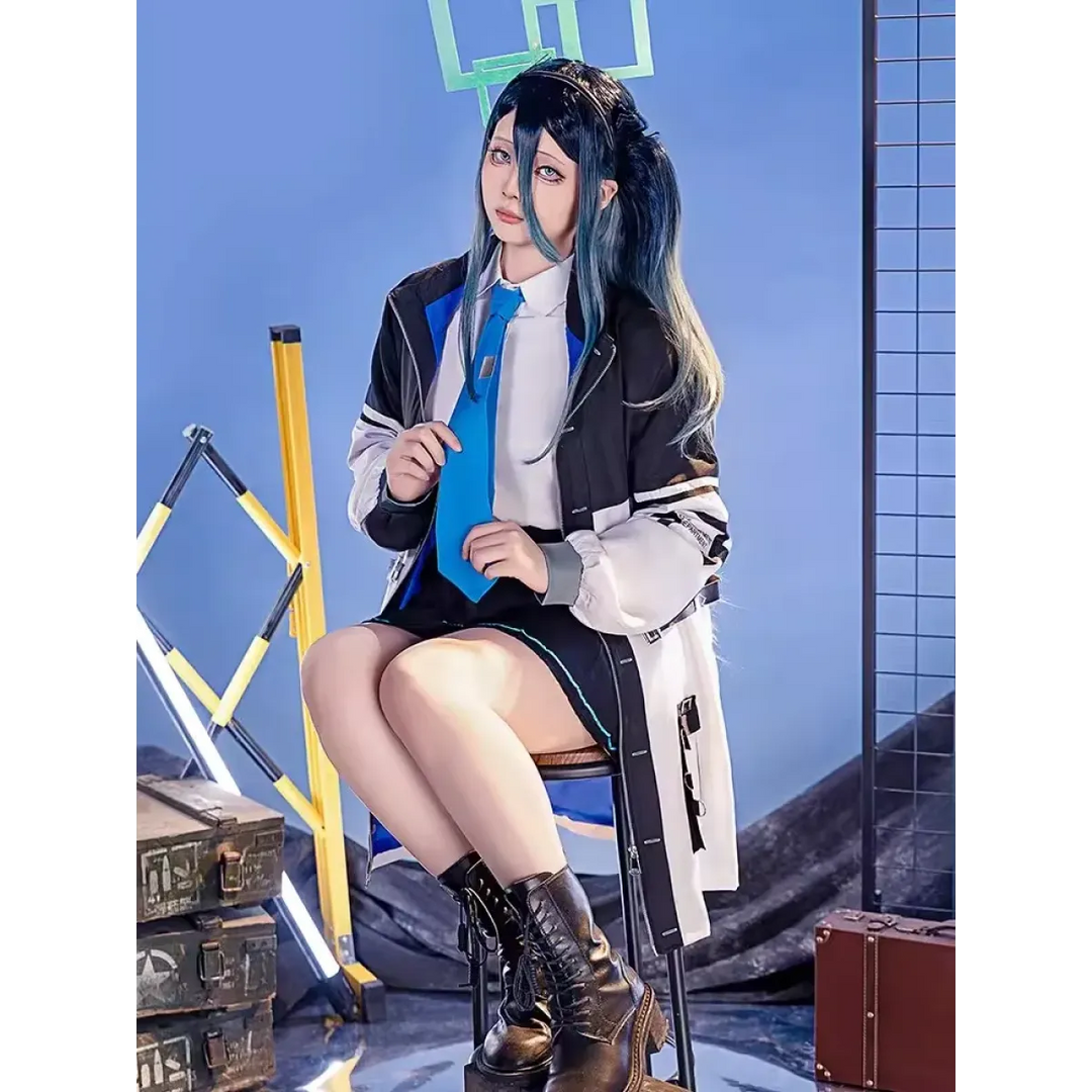 Blue Archive Tendou Arisu Cosplay Costume – Uniform, Wig & Coat Set