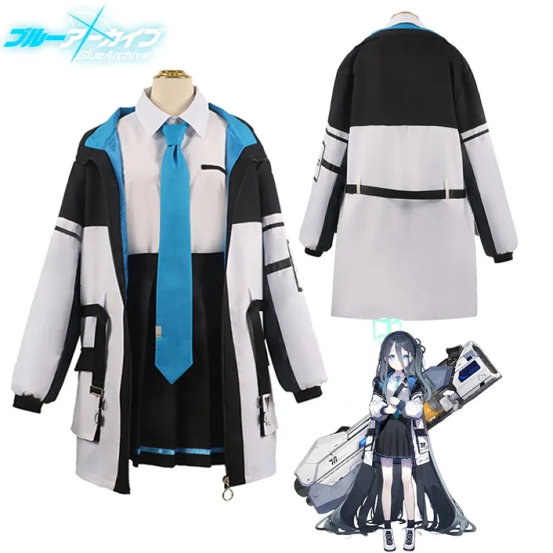 Blue Archive Tendou Arisu Cosplay Costume – Uniform, Wig & Coat Set