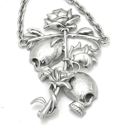 Til Death Skull And Rose Necklace Gothic Couples Jewelry