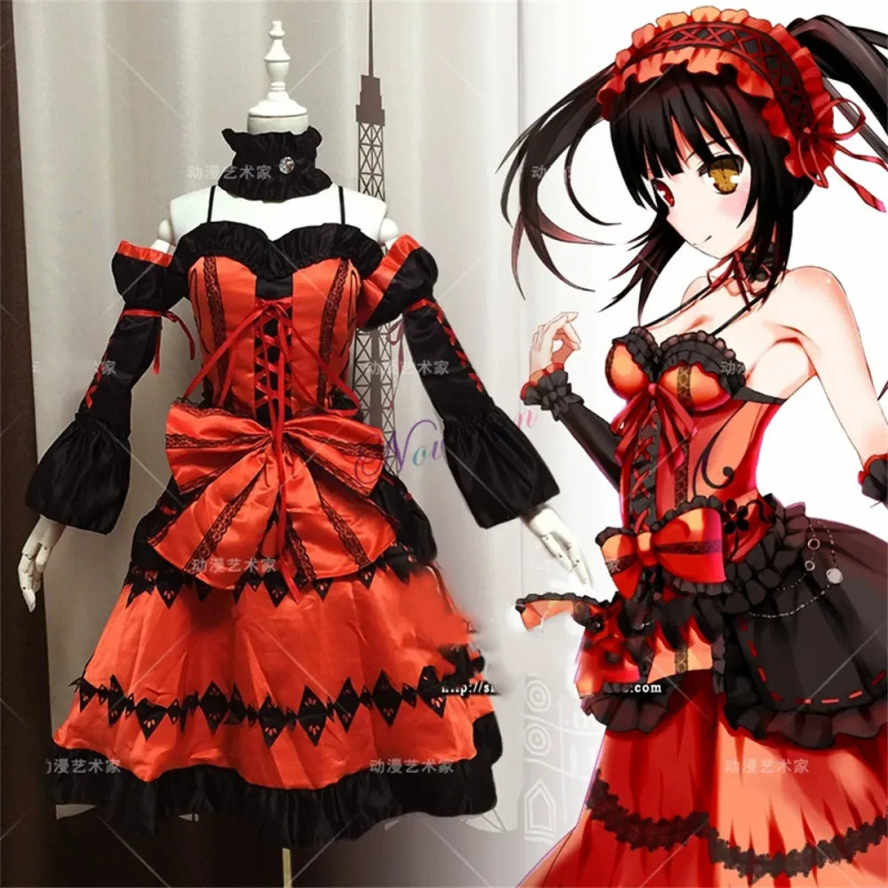 DATE A LIVE Tokisaki Kurumi Gothic Lolita Cosplay Set