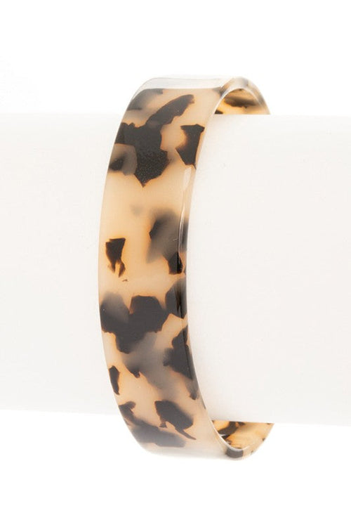 Tortoise Shell Celluloid Flex Open Cuff Adjustable Bracelet