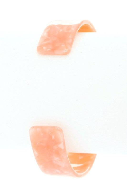 Tortoise Shell Celluloid Flex Open Cuff Adjustable Bracelet