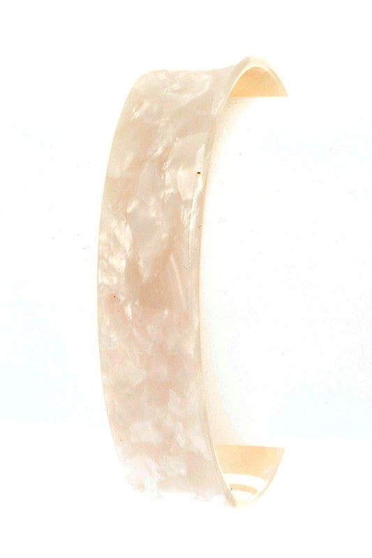 Tortoise Shell Celluloid Flex Open Cuff Adjustable Bracelet