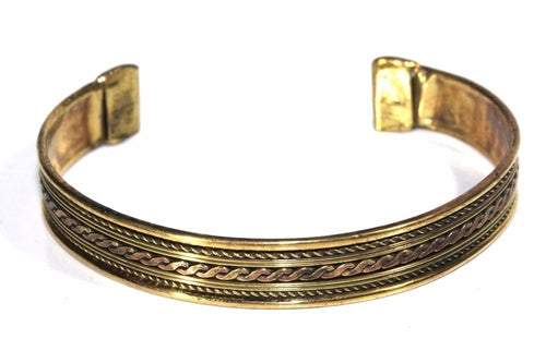 Tribal Cuff Bangle Boho Brass Adjustable Ethnic Bracelet