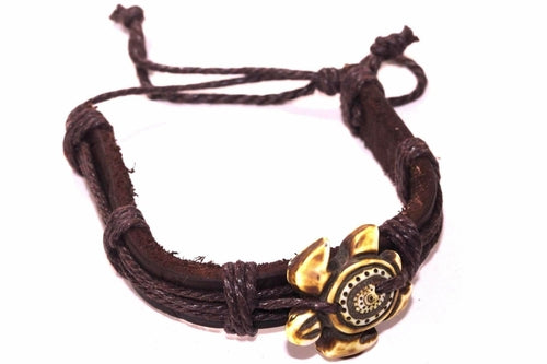 Tribal Leather Bracelet Adjustable Boho Unisex Wristband