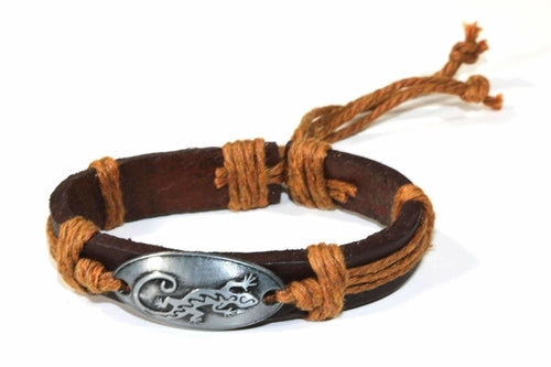 Tribal Leather Bracelet Adjustable Boho Unisex Wristband